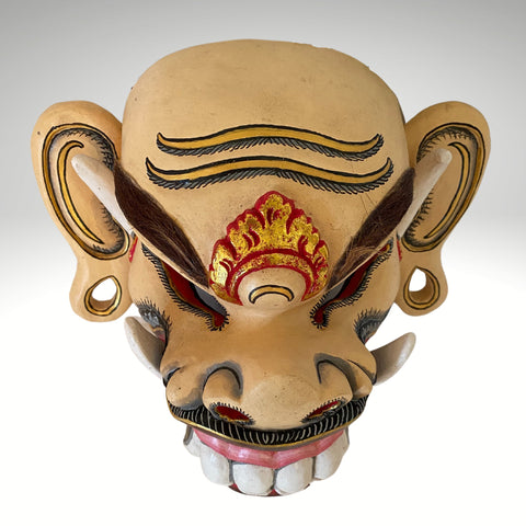 Balinese Demon Mask Celuluk Leyak Fanged Monster Rakshasa Hindu Bali Folk Art Hand Painted Carved Wood Carving Temple Quality OOAK