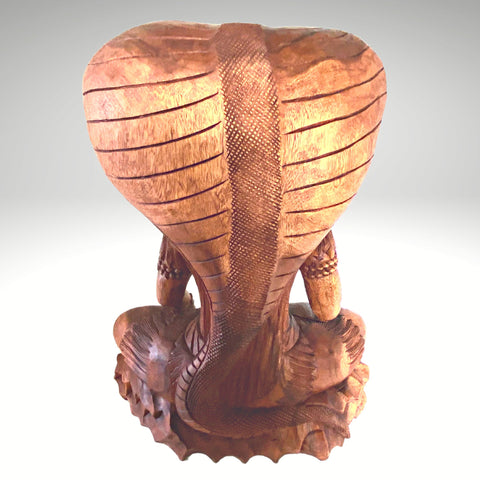 Seated Lord Shiva Wooden Statue hooded Cobra Hand carved wood Carving sculpture Balinese Hinduism Hindu God art 29 in