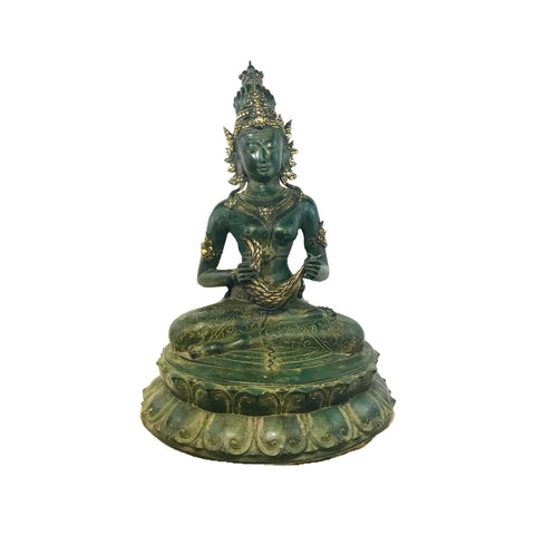 Seated Dewi Sri GODDESS sculpture Bronze Statue Rice Goddess of fertility Lost wax cast Art Balinese Indonesian folk Art