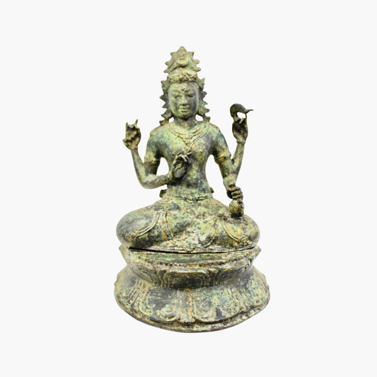 Vintage Shiva Sculpture Seated Lotus Base Bali Hindu art Lost Wax Cast Statue