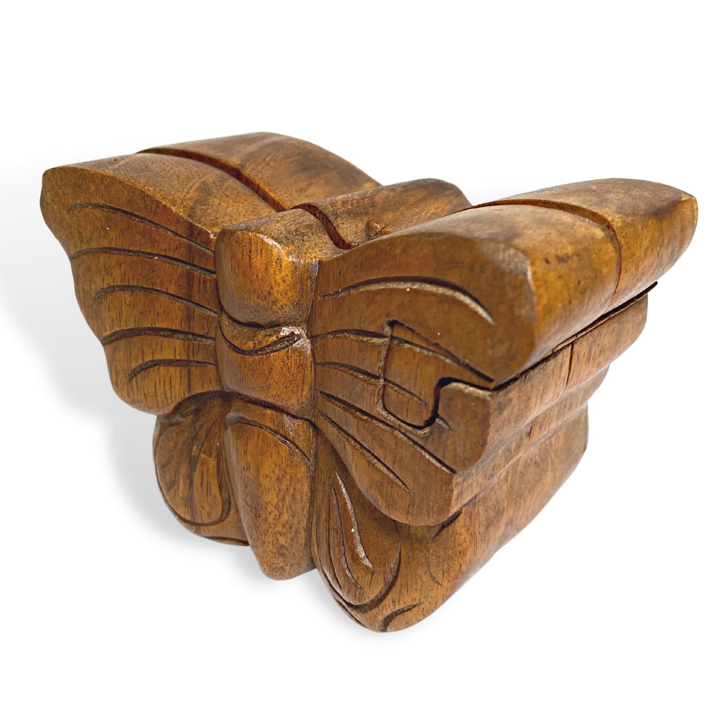 Butterfly Secret Puzzle Box Trinket Box Stash Box Jewelry Gift Box Hand Carved Wood Stocking stuffer