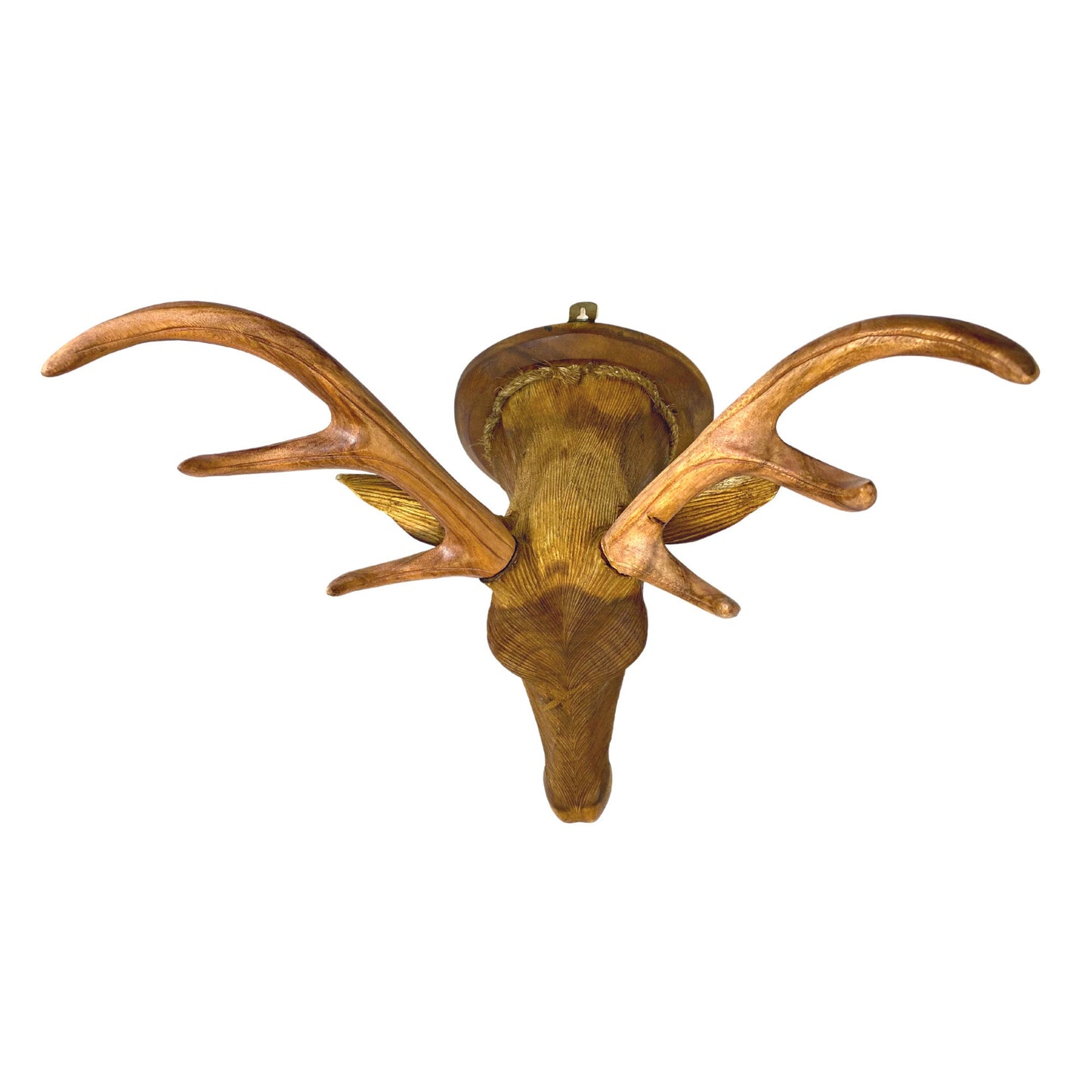 Hand Carved Wood Deer Head Wall Art Sculpture: Vegan Faux Taxidermy Wall Mount