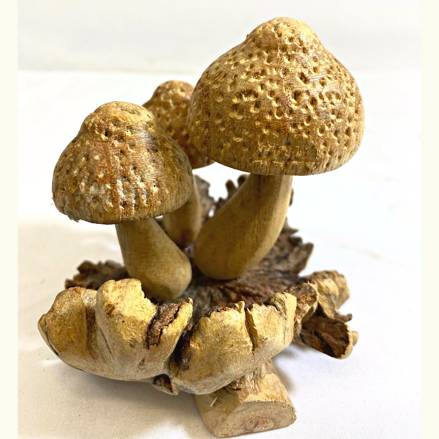 Mushroom Carving Statue | Hand Carved Fungi Sculpture for Nature Decor & Bali Forest Home Accent