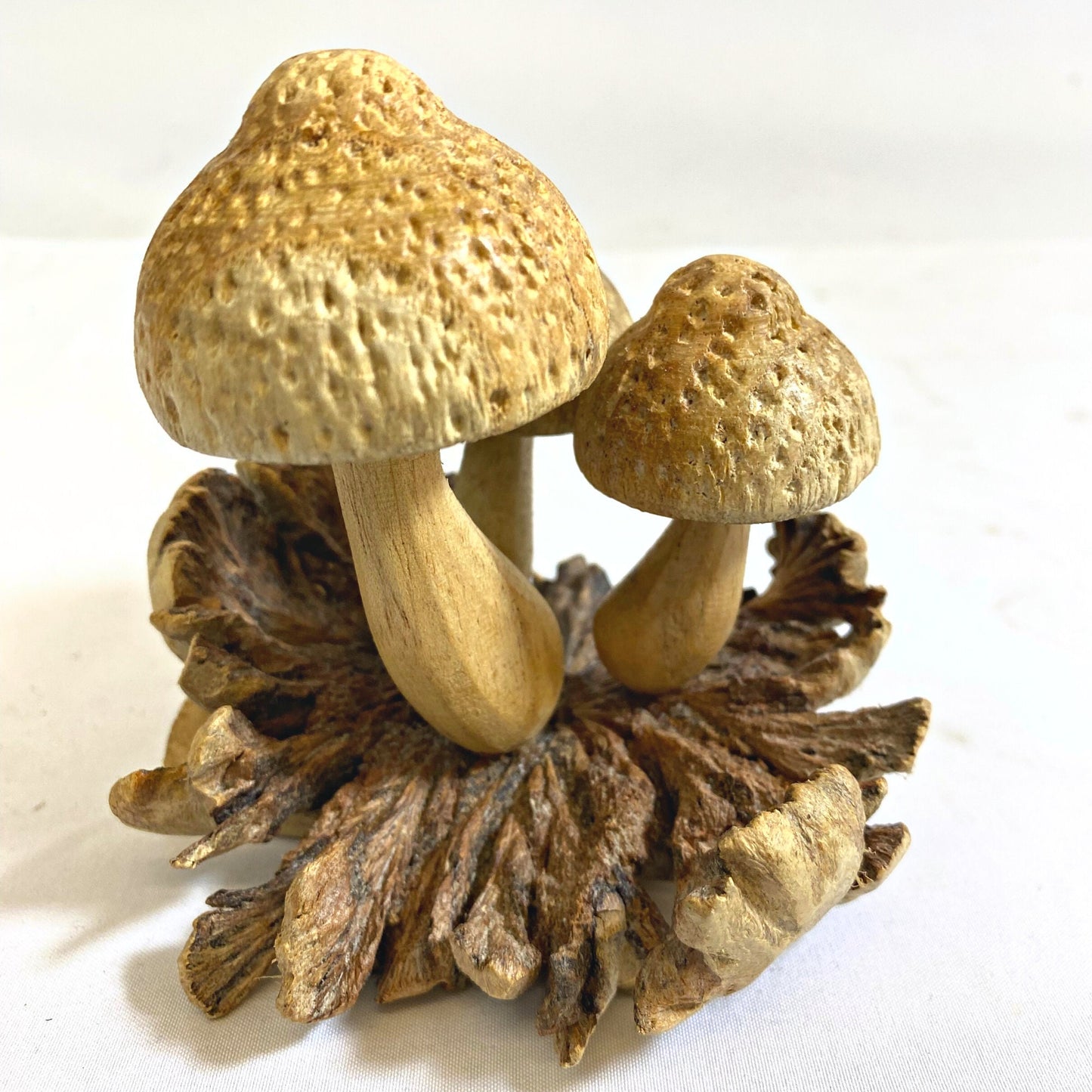 Mushroom Carving Statue | Hand Carved Fungi Sculpture for Nature Decor & Bali Forest Home Accent