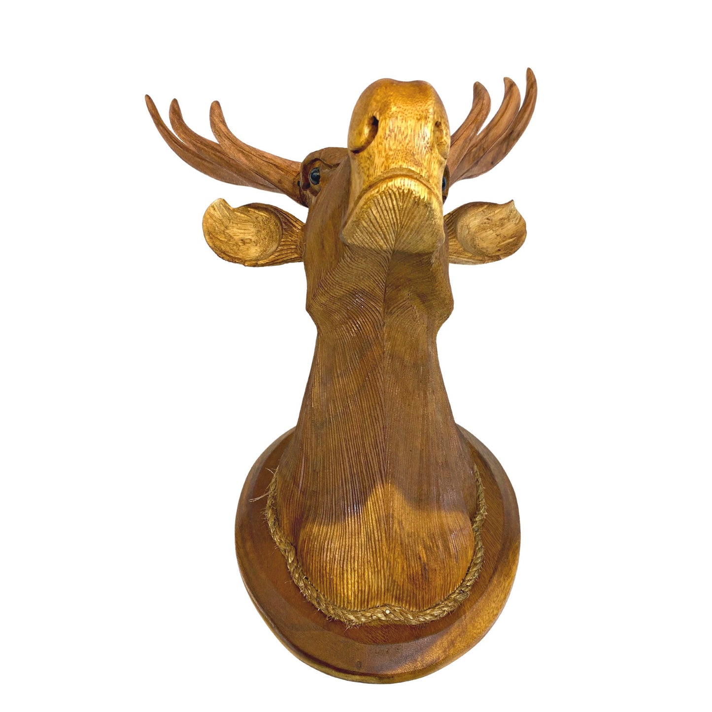 Hand Carved Wood Deer Head Wall Art Sculpture: Vegan Faux Taxidermy Wall Mount