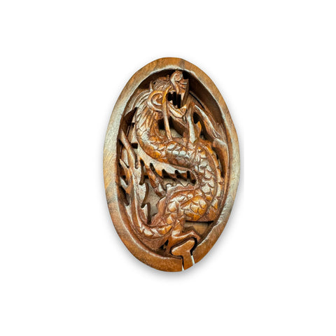 Dragon Secret puzzle Box Stash Box Trinket Jewelry Gift Box Hand carved wood Balinese Naga Bali Art Gift for dad