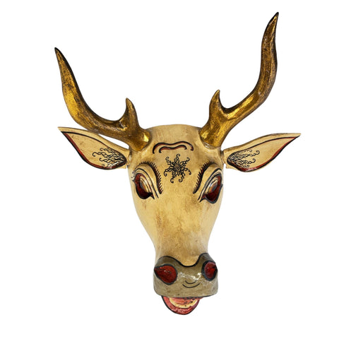 Balinese Deer Mask Ramayana Maricha Golden Deer Bali Folk Art Hand carved Wood Carving Wooden Mask