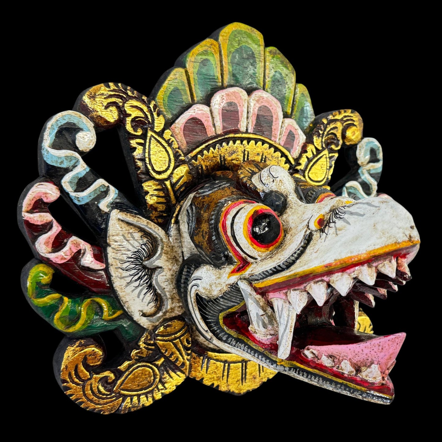 Balinese Garuda Mythical Hindu Eagle Mask Protector Hand Wall Decor Carved Wood Carving Bali Folk  Art Indonesian - Acadia World Traders