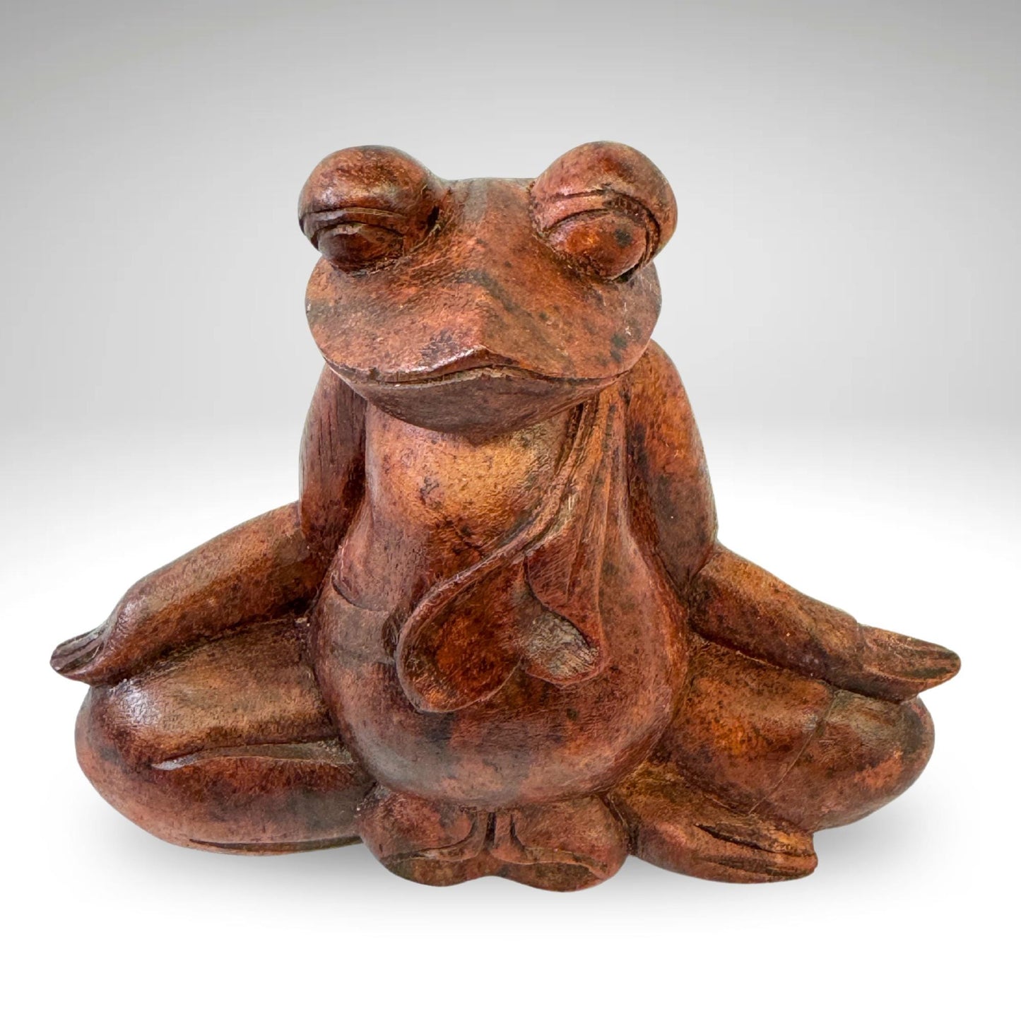 Meditation Buddha Frog Statue Lotus Pose Padmasana Yoga Posture Sculpture  Wood Carving Balinese Art - Acadia World Traders