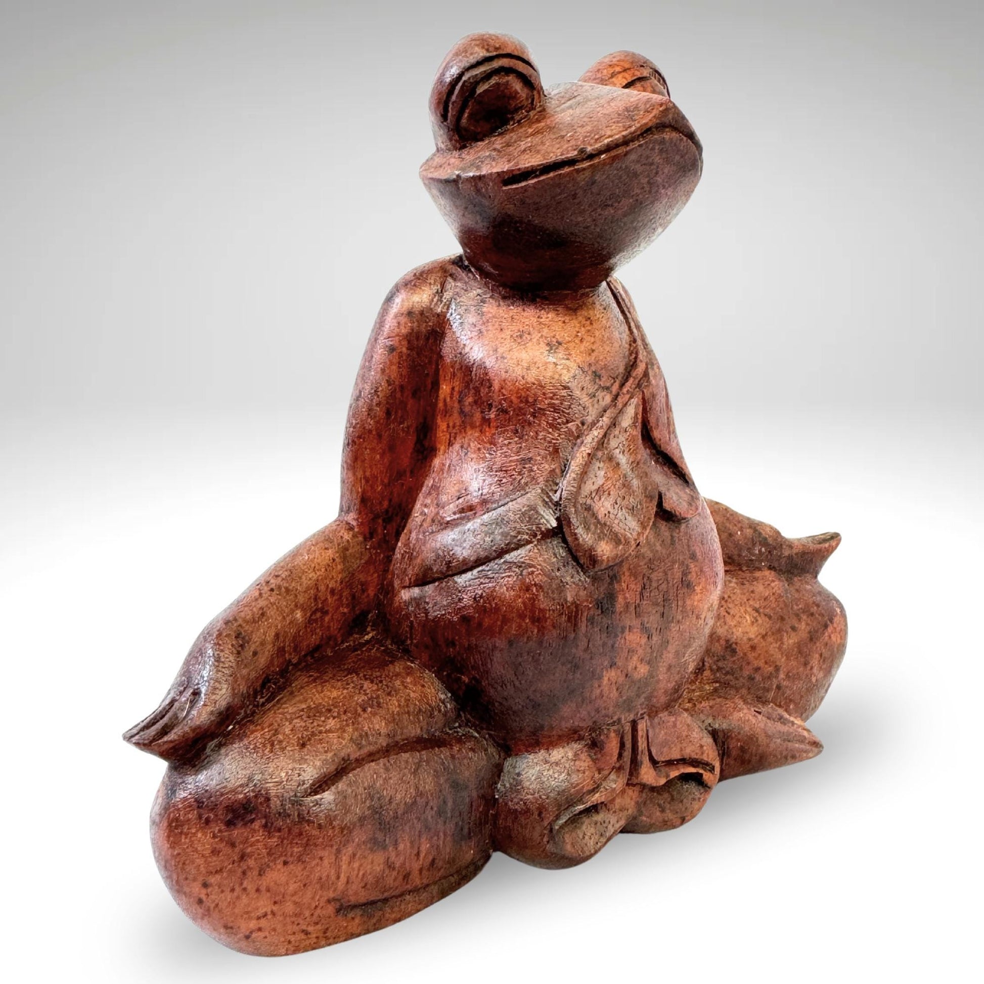 Meditation Buddha Frog Statue Lotus Pose Padmasana Yoga Posture Sculpture  Wood Carving Balinese Art - Acadia World Traders