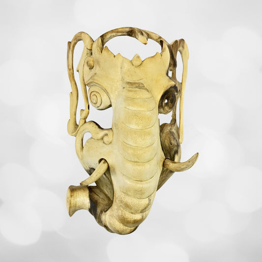 Hand Carved Wood Ganesha Mask:  Balinese Hindu Wall Art - Acadia World Traders