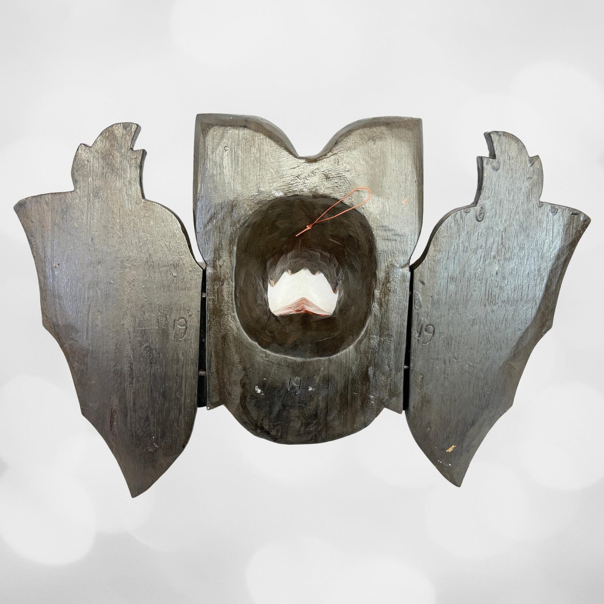 Balinese Mask Winged Black Bat Mask Bali hand carved wood Wall art Gothic Decor Balinese Folk Art Sacred Bat - Acadia World Traders
