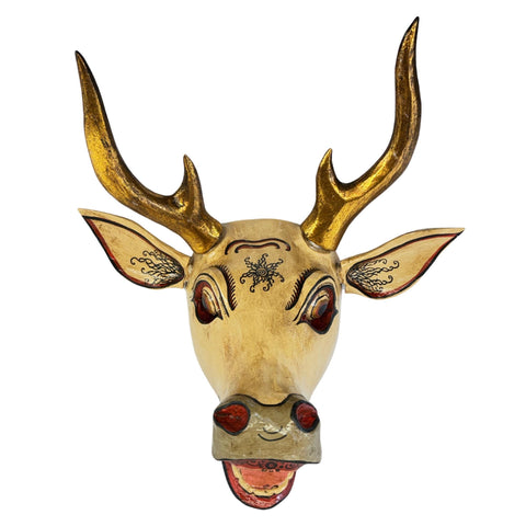 Balinese Deer Mask Ramayana Maricha Golden Deer Bali Folk Art Hand carved Wood Carving Wooden Mask