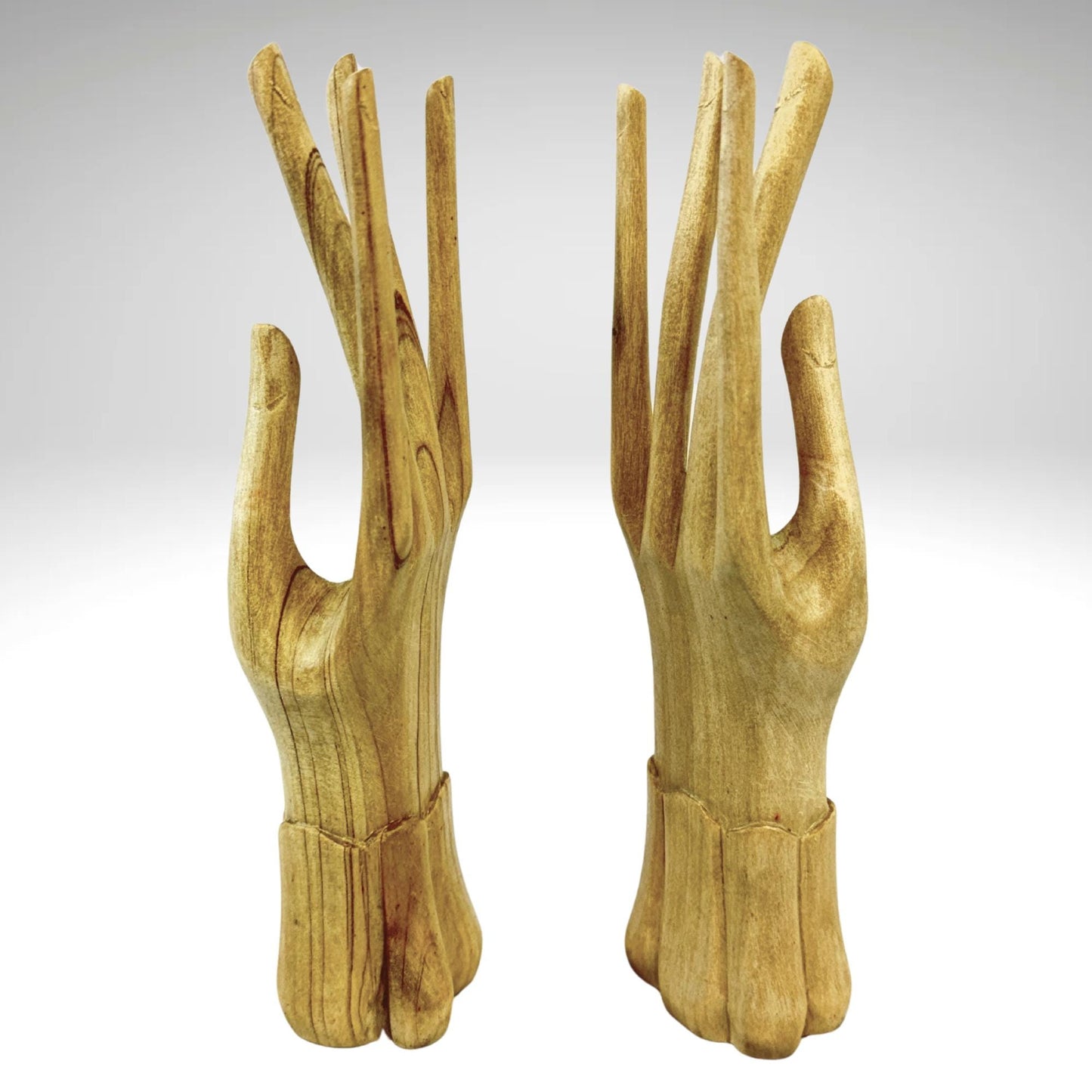 Balinese Buddha Mudra Namaste Blessing Hands Statue Wood Carving Sculpture  Jewelry  holder Display hand carved Balinese art