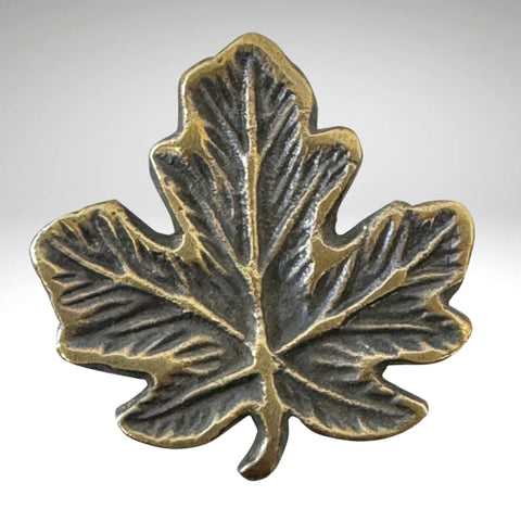 Maple Leaf Knob handle Drawer Pull handmade solid brass Rustic Home decor