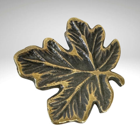 Maple Leaf Knob handle Drawer Pull handmade solid brass Rustic Home decor