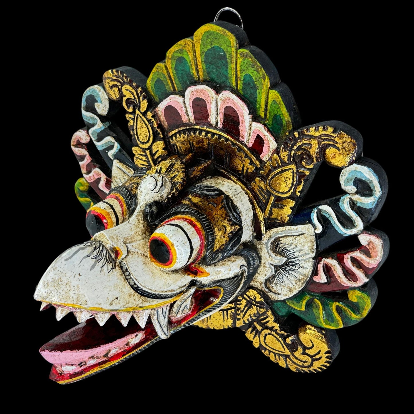 Balinese Garuda Mythical Hindu Eagle Mask Protector Hand Wall Decor Carved Wood Carving Bali Folk  Art Indonesian - Acadia World Traders