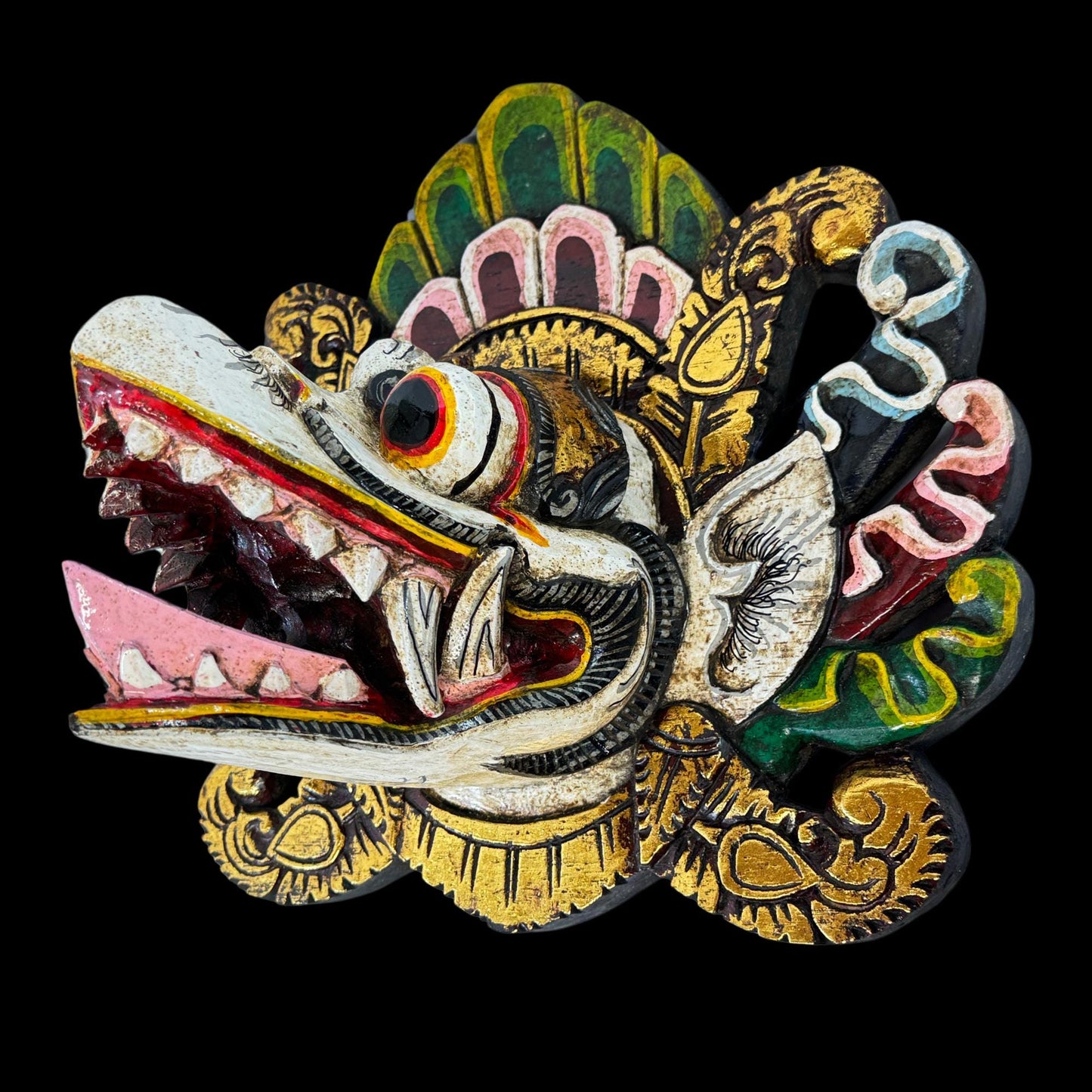 Balinese Garuda Mythical Hindu Eagle Mask Protector Hand Wall Decor Carved Wood Carving Bali Folk  Art Indonesian - Acadia World Traders