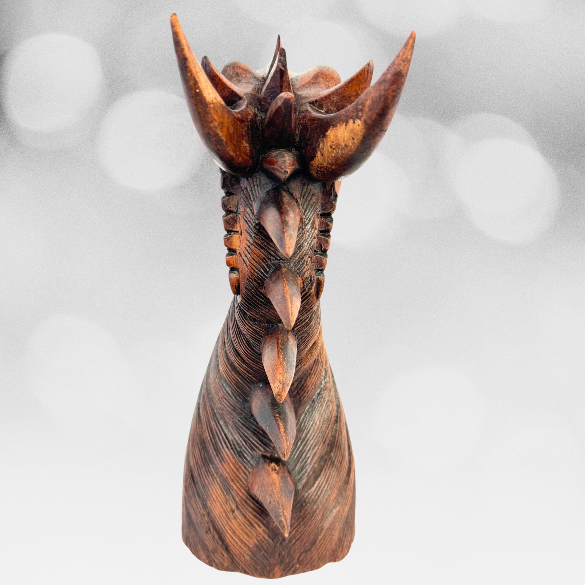 Horned Dragon Sculpture Statue Cosmic Naga Hand hand carved Suar wood Carving Bali Art Asian style Decor - Acadia World Traders