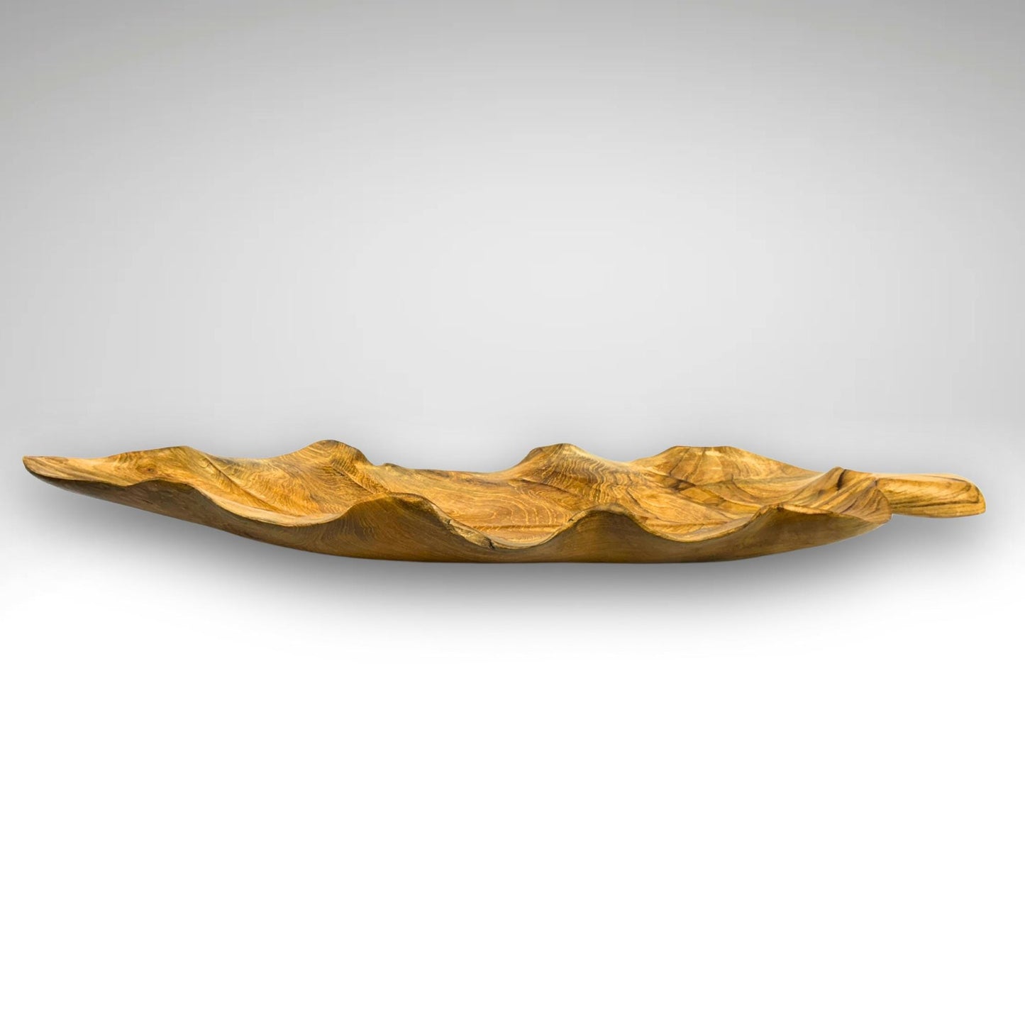 Hand Carved Teak Leaf Tray: Reclaimed Wood Charcuterie Board