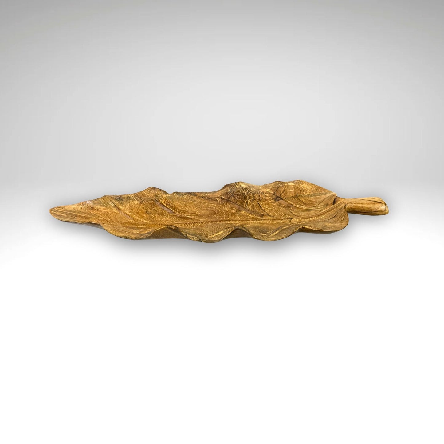 Hand Carved Teak Leaf Tray: Reclaimed Wood Charcuterie Board
