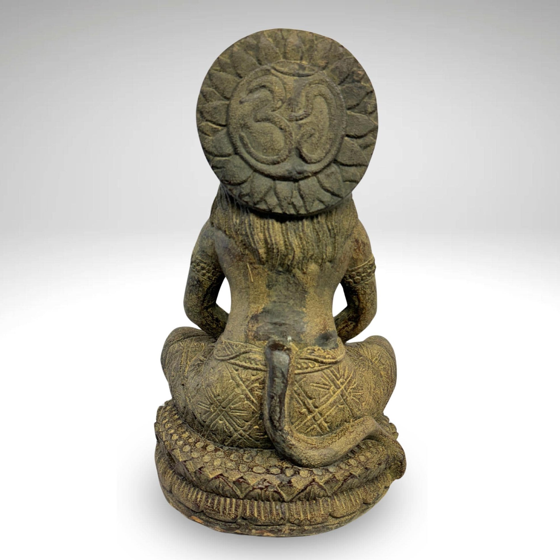 Lord Hanuman Garden Statue Handmade Cast Lava Stone Monkey General Sculpture Balinese Ramayana Art Eclectic Decor - Acadia World Traders