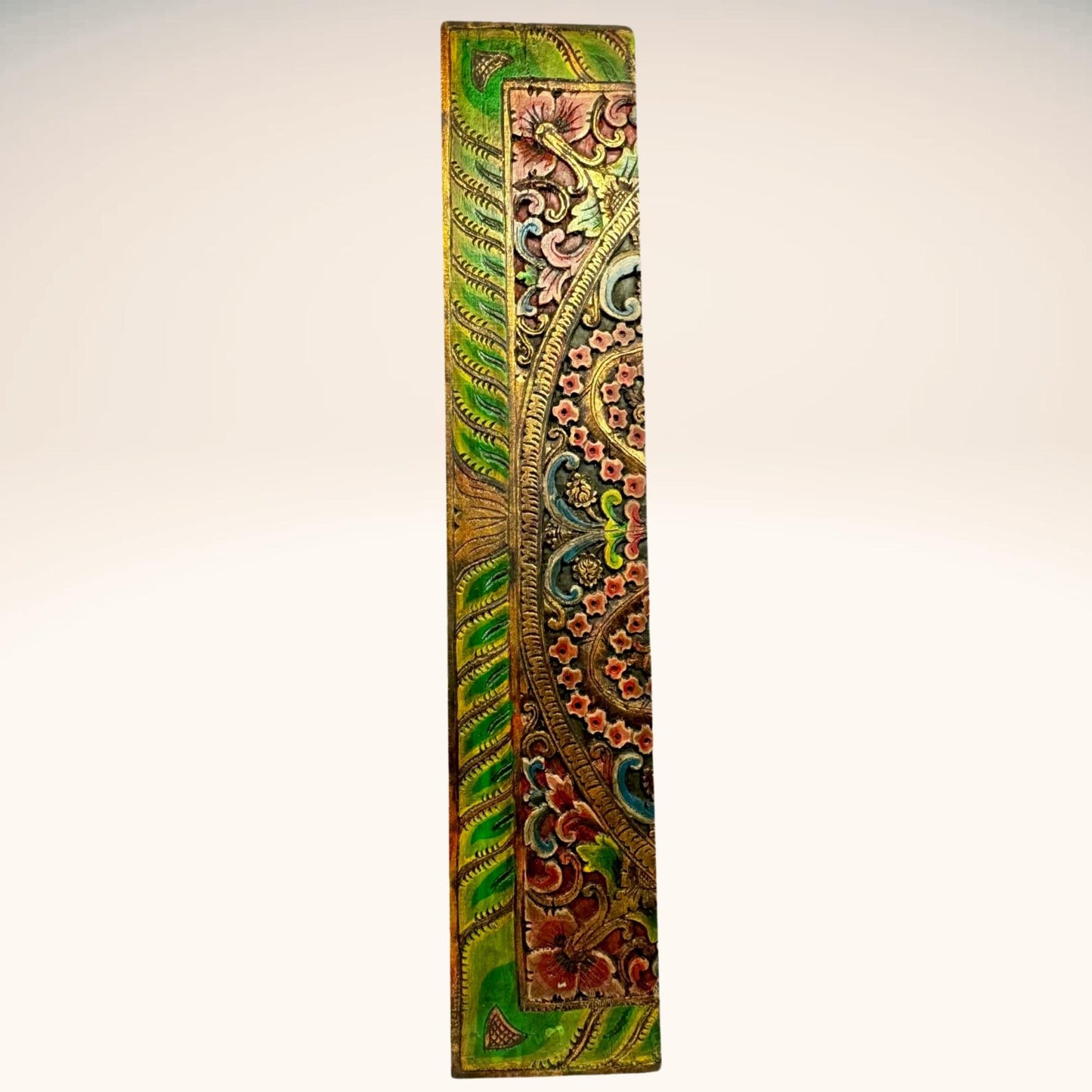 Balinese Lotus Wall Art Panel set: Hand carved Wood wall decor Carving Headboard  (59")