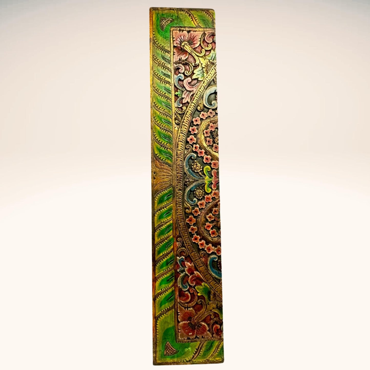 Balinese Lotus Wall Art Panel set: Hand carved Wood wall decor Carving Headboard  (59")