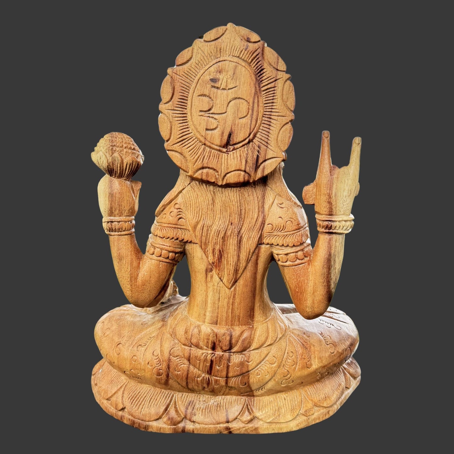 Hand Carved Trimurti Sculpture: Balinese Shiva Brahma Vishnu Wood Statue