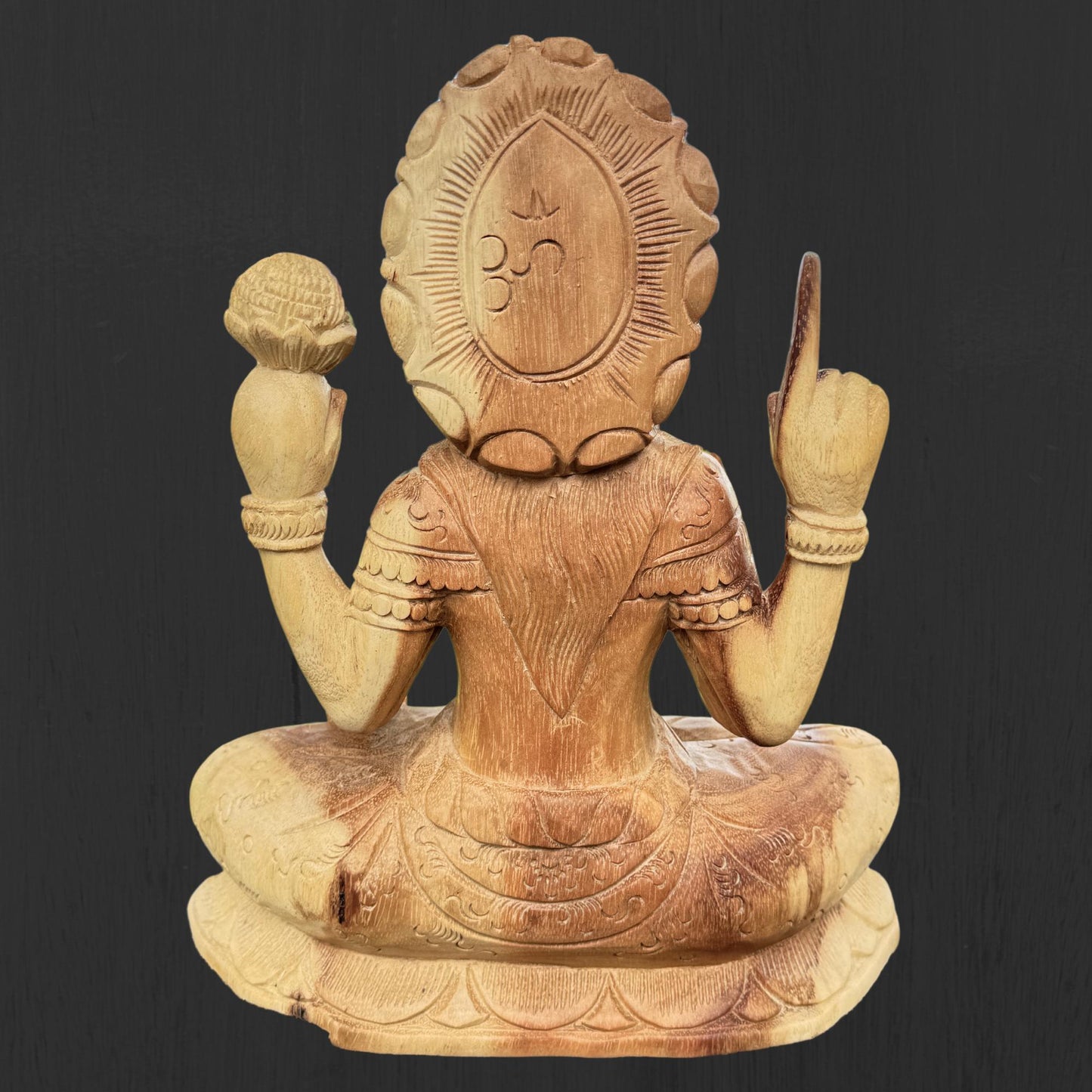 Hand Carved Vishnu Wood Statue: Balinese Hindu Art Sculpture