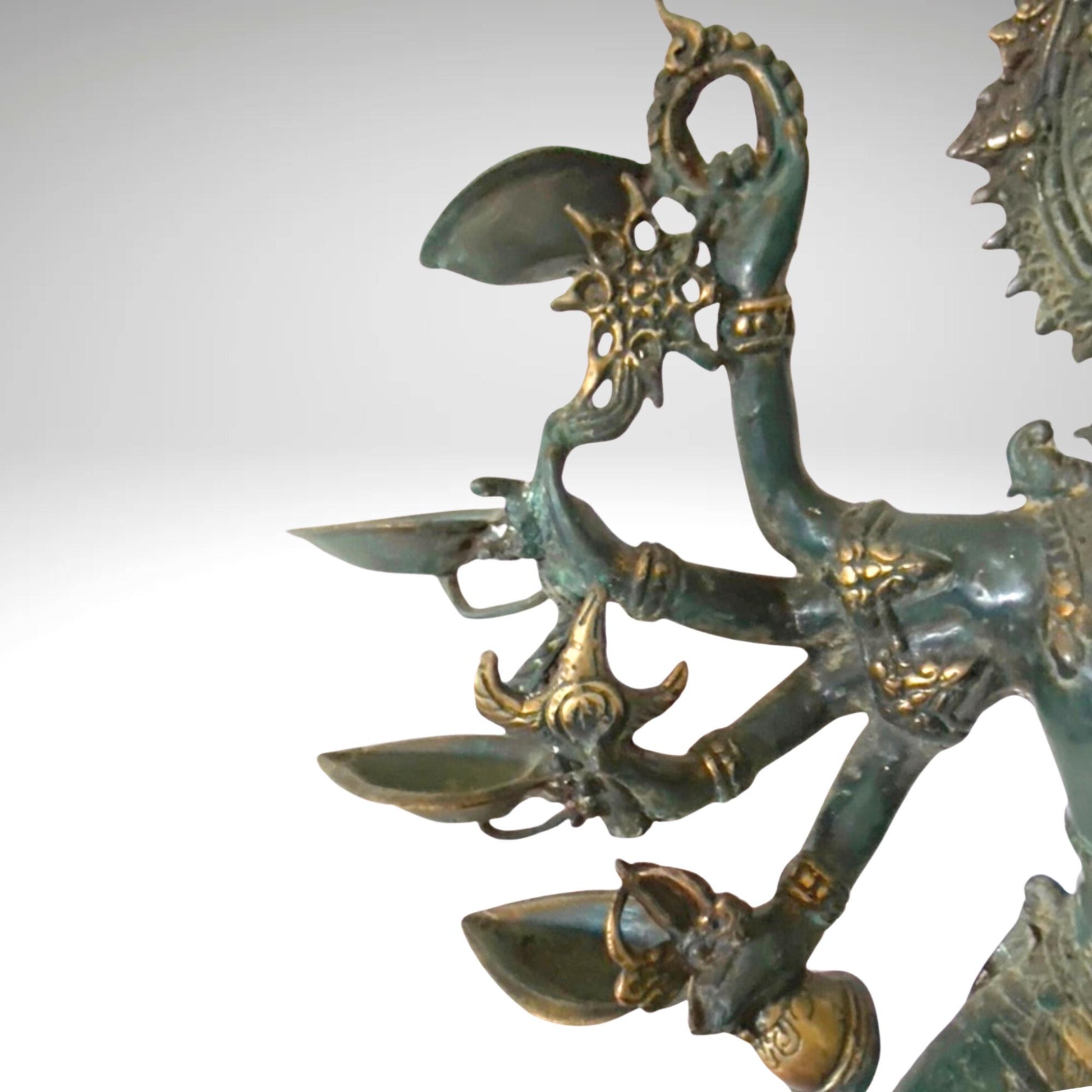 Shiva Nataraja Sculpture Lord of Cosmic Dance Deepam Lamps Handmade Lost Cast Bronze Hindu Art Statue 26&quot; - Acadia World Traders