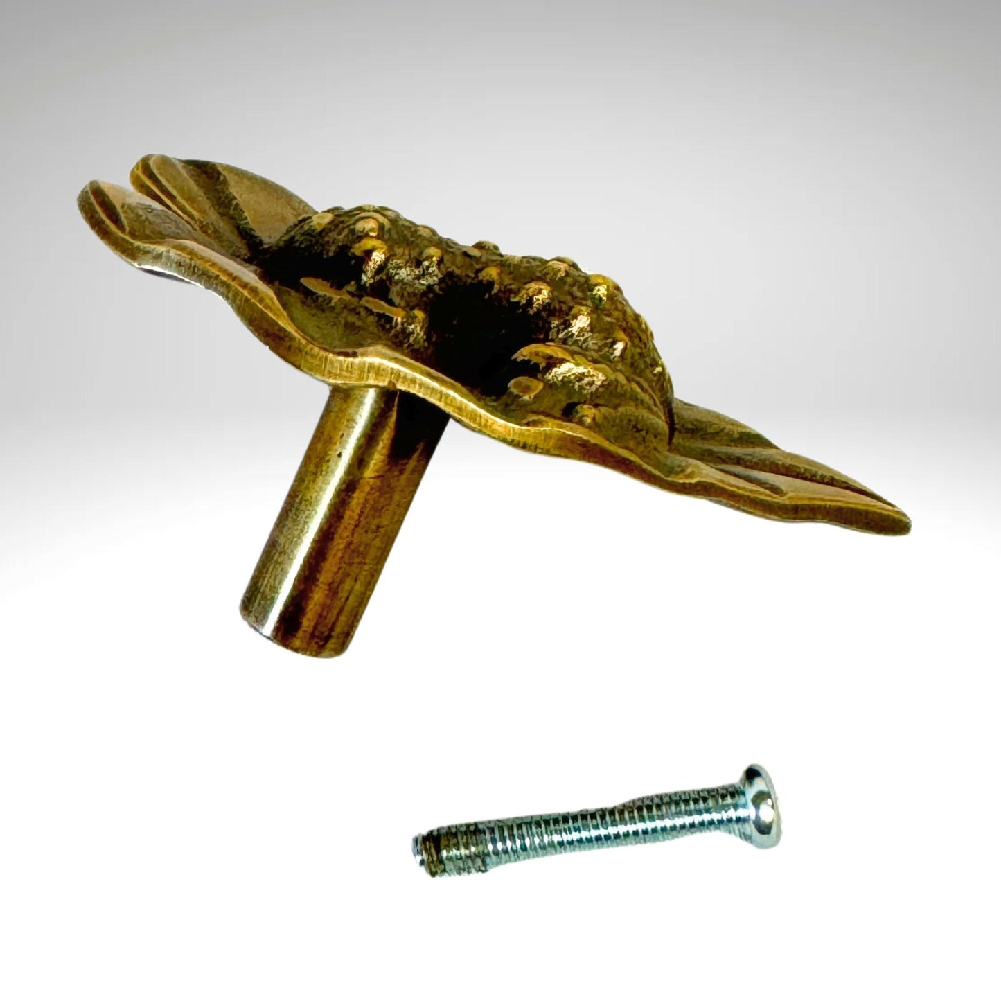 Brass Tree Frog Knob: Handmade Whimsical Home Decor drawer pull
