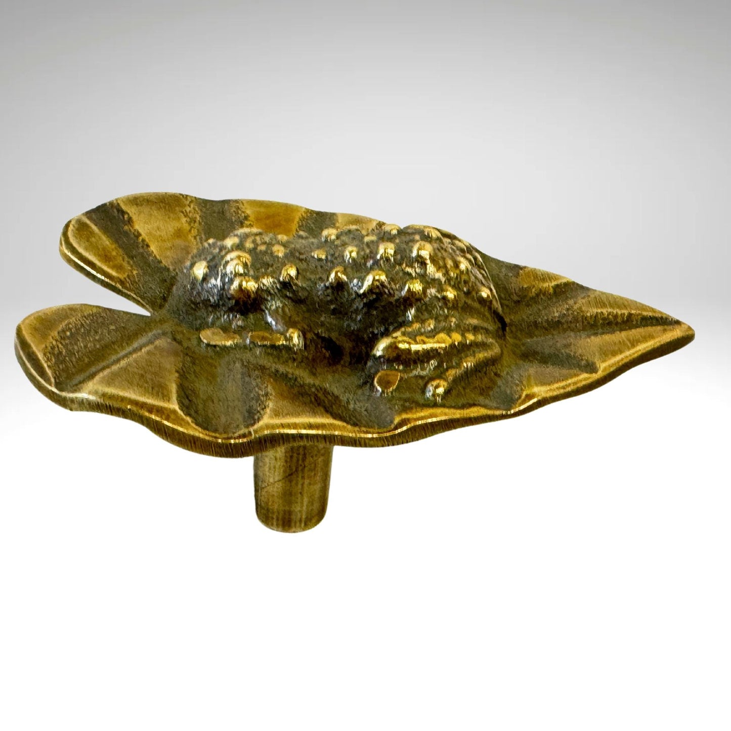 Brass Tree Frog Knob: Handmade Whimsical Home Decor drawer pull