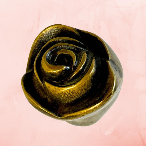 Rose Bud Knob handle Drawer Pull Flower Floral handmade solid brass Home decor