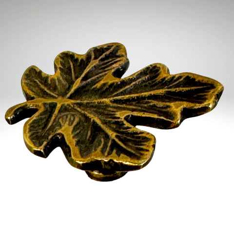 Maple Leaf Knob handle Drawer Pull handmade solid brass Rustic Home decor