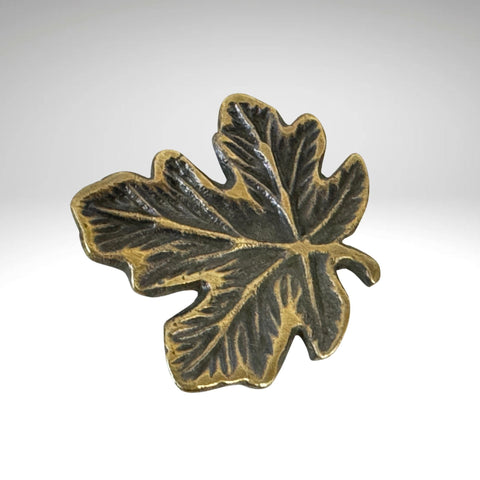 Maple Leaf Knob handle Drawer Pull handmade solid brass Rustic Home decor