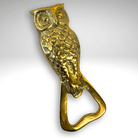 Owl Bottle Opener Nature Themed Barware Cabin Lodge decor Solid Bronze Metal lost wax cast