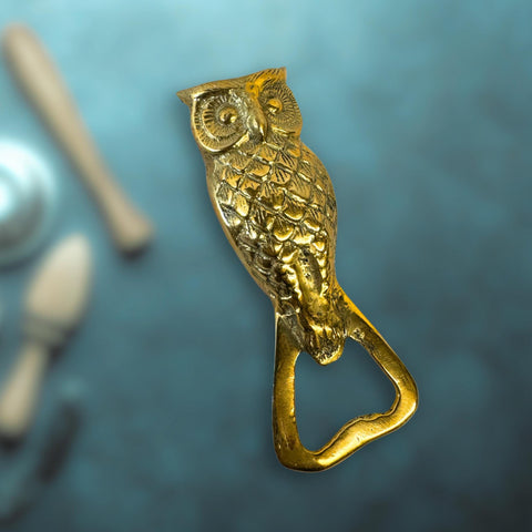 Owl Bottle Opener Nature Themed Barware Cabin Lodge decor Solid Bronze Metal lost wax cast