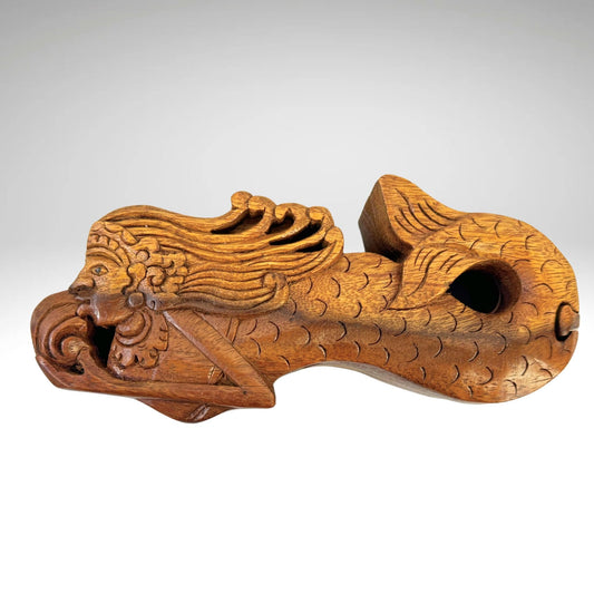 Swimming Mermaid Sea Maid Secret Puzzle Box Stash Box Trinket Box Jewelry Gift Box Hand Carved Wood Nautical  Art - Acadia World Traders