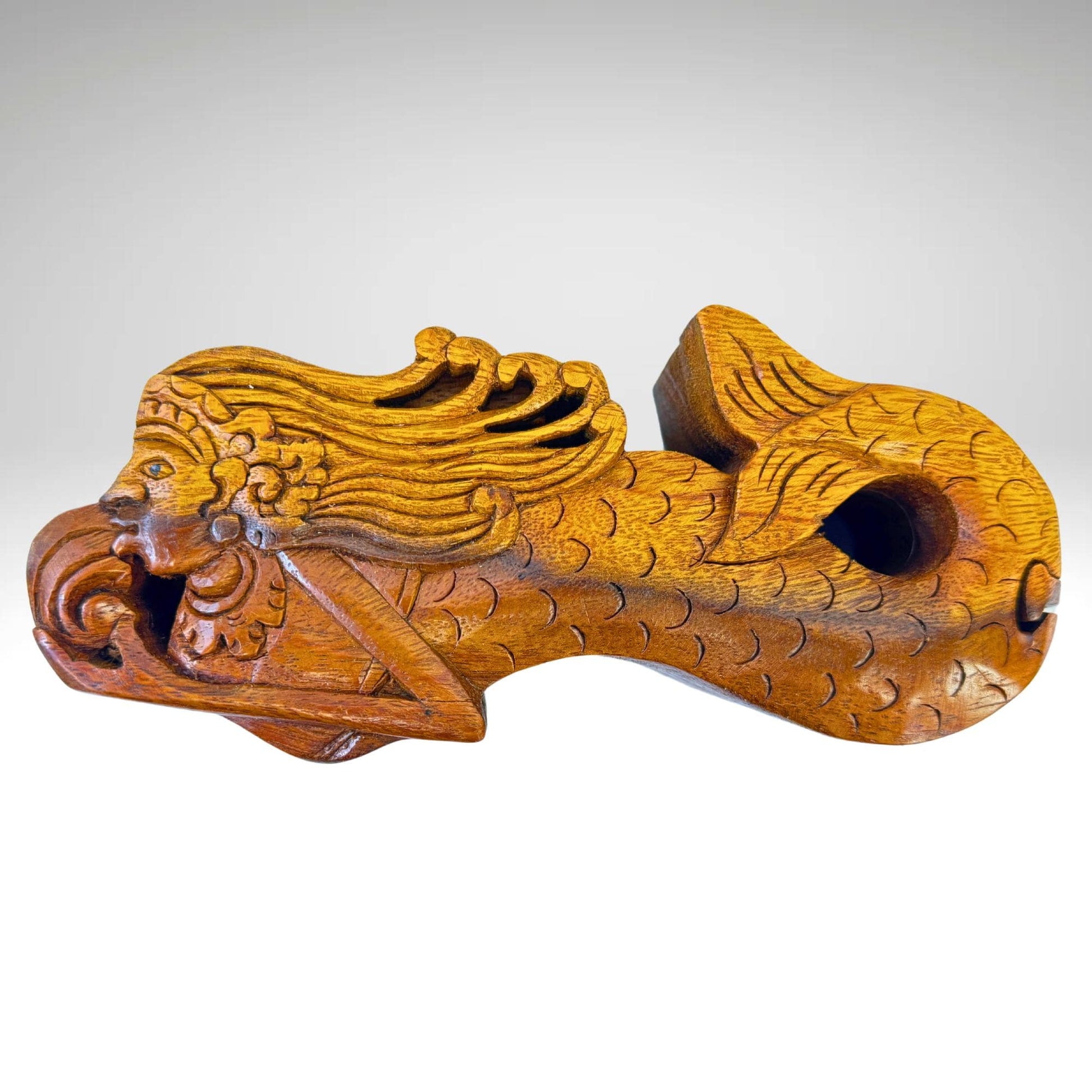 Swimming Mermaid Sea Maid Secret Puzzle Box Stash Box Trinket Box Jewelry Gift Box Hand Carved Wood Nautical  Art - Acadia World Traders