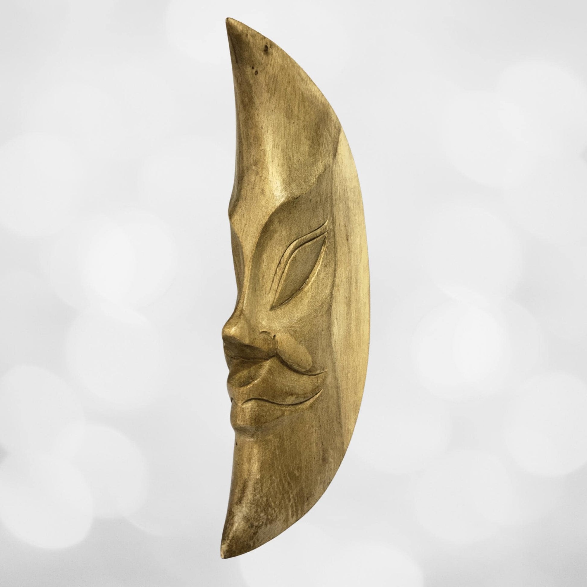 Chandra Man in the Moon Mask Wall Sculpture hand carved wood  Bali Art - Acadia World Traders