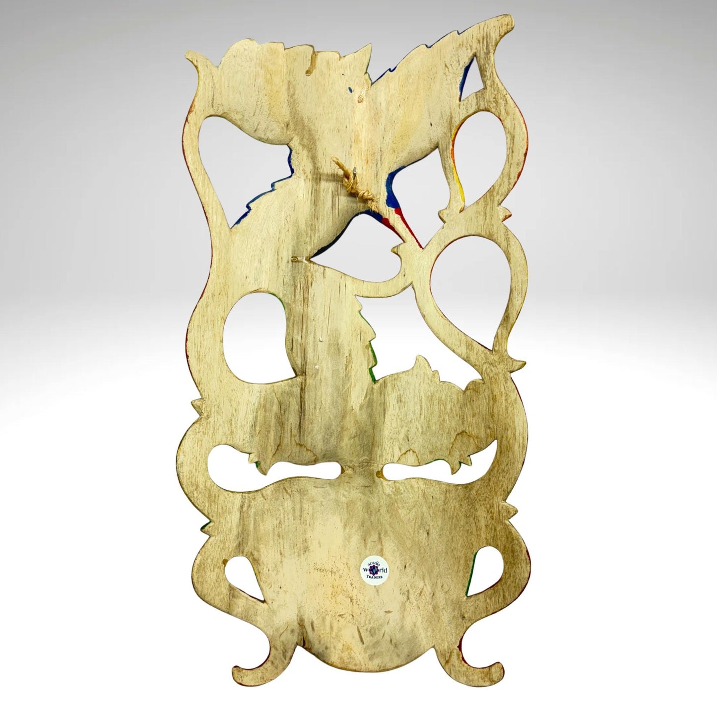Balinese Dewi Sri Mask: Hand-Carved Forest Goddess with Kingfisher
