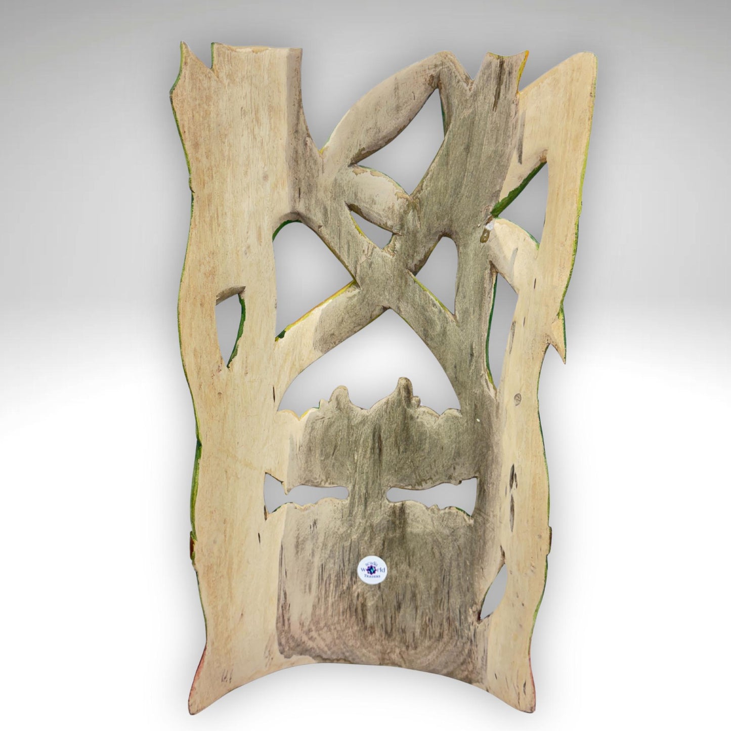 Bali Dewi Sri Mask: Hand Carved Bamboo Forest Goddess Wall Art