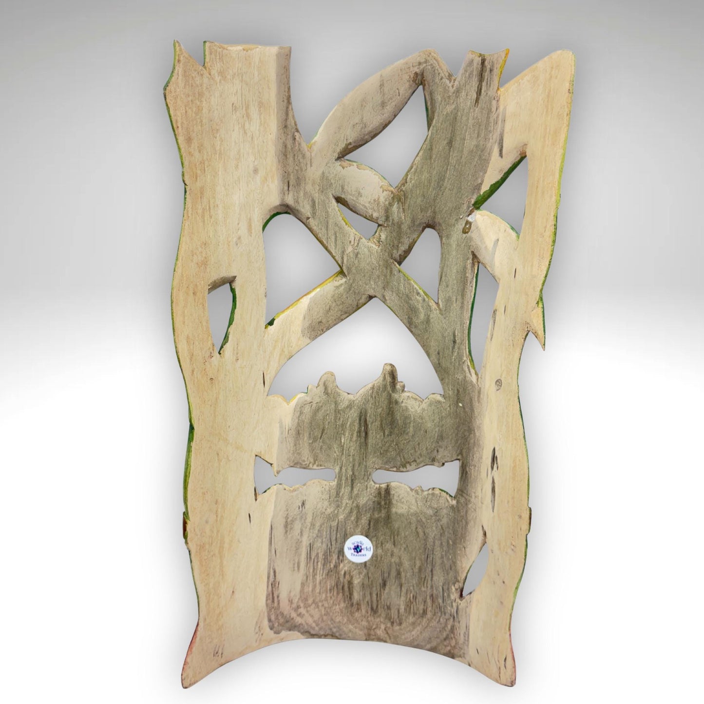Bali Dewi Sri Mask: Hand Carved Bamboo Forest Goddess Wall Art
