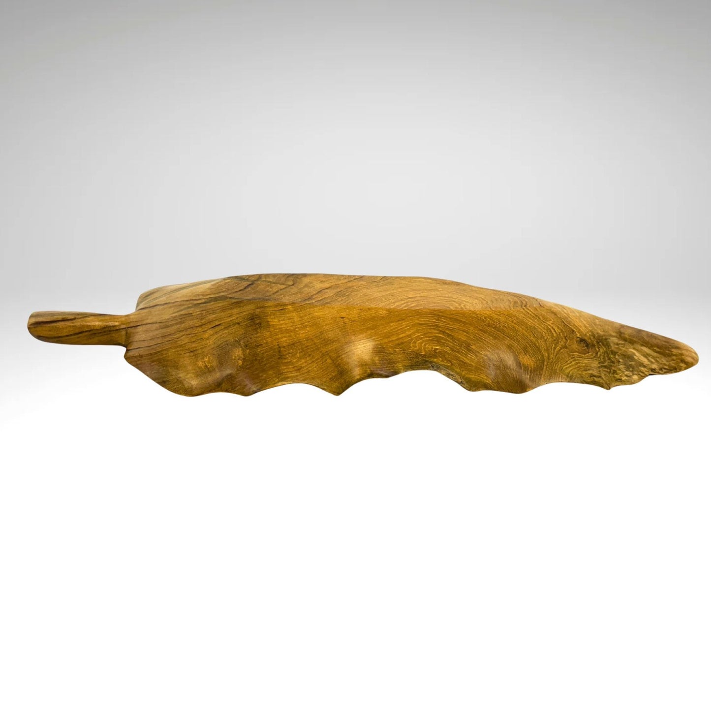 Hand Carved Teak Leaf Tray: Reclaimed Wood Charcuterie Board