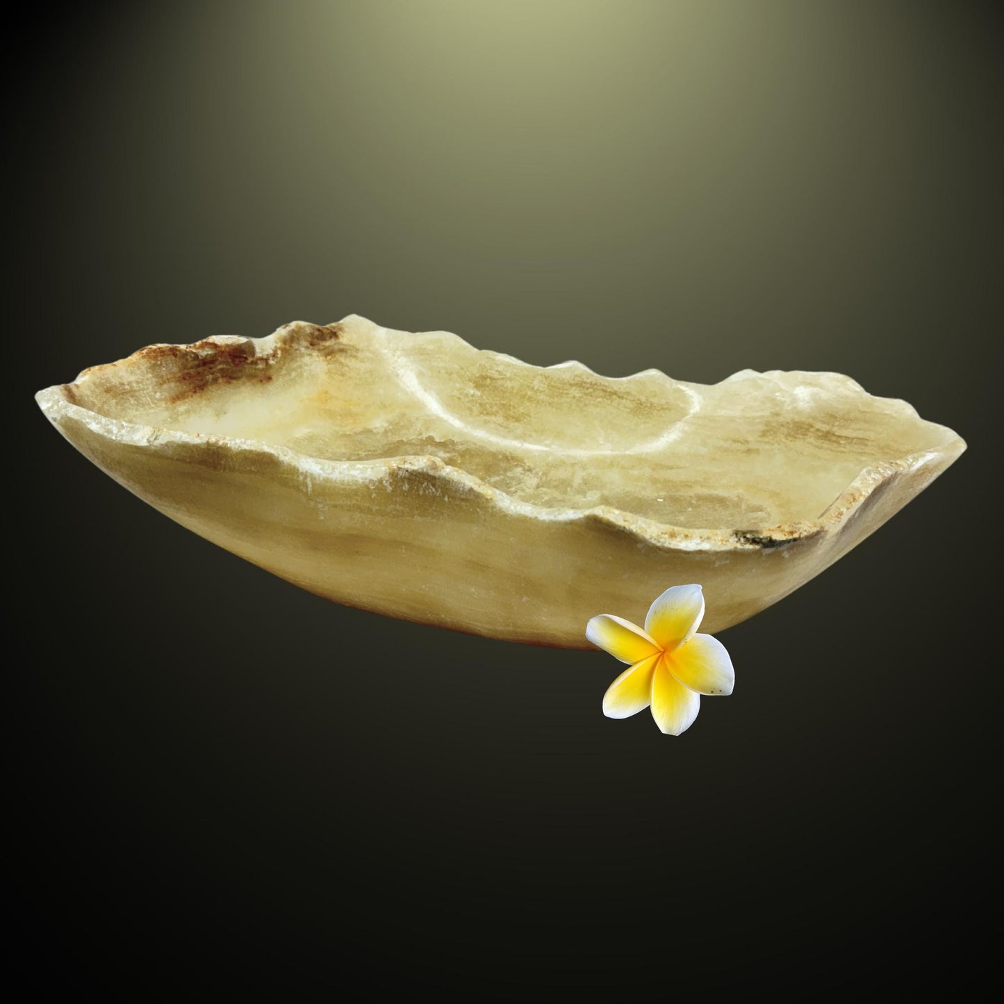 Hand Carved Agate Crystal Bowl: Raw Edge Reiki Tool