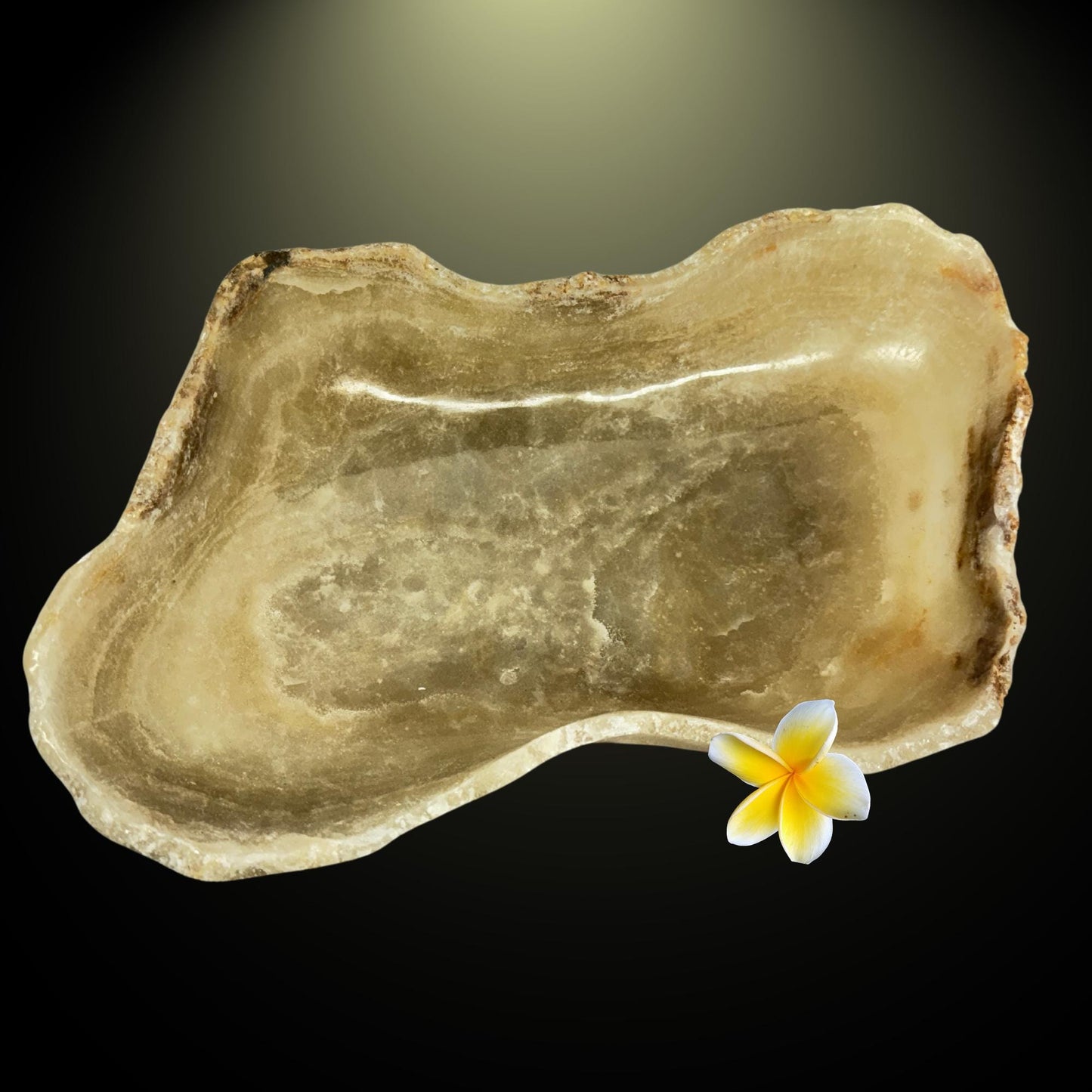 Hand Carved Agate Crystal Bowl: Raw Edge Reiki Tool