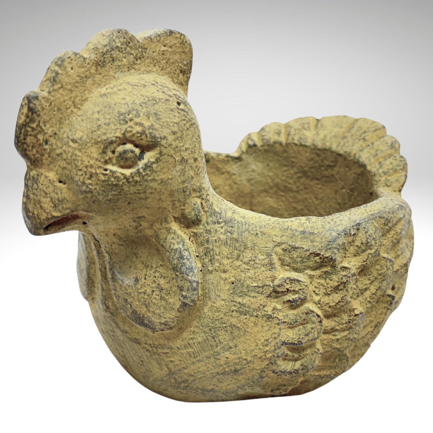 Chicken Flower Pot Country Decor Garden Planter- Garden Container  handmade cast lava stone Statue