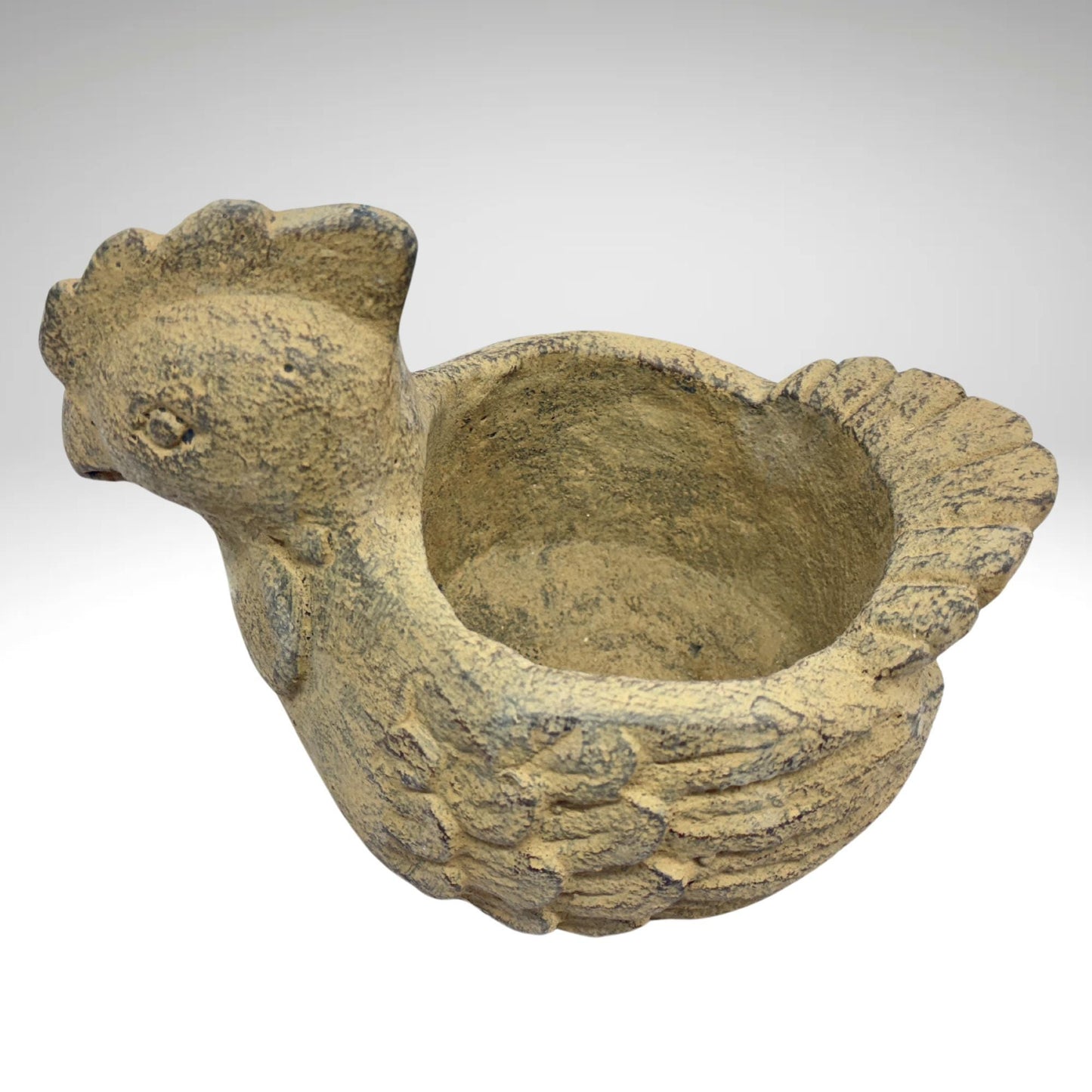 Chicken Flower Pot Country Decor Garden Planter- Garden Container  handmade cast lava stone Statue