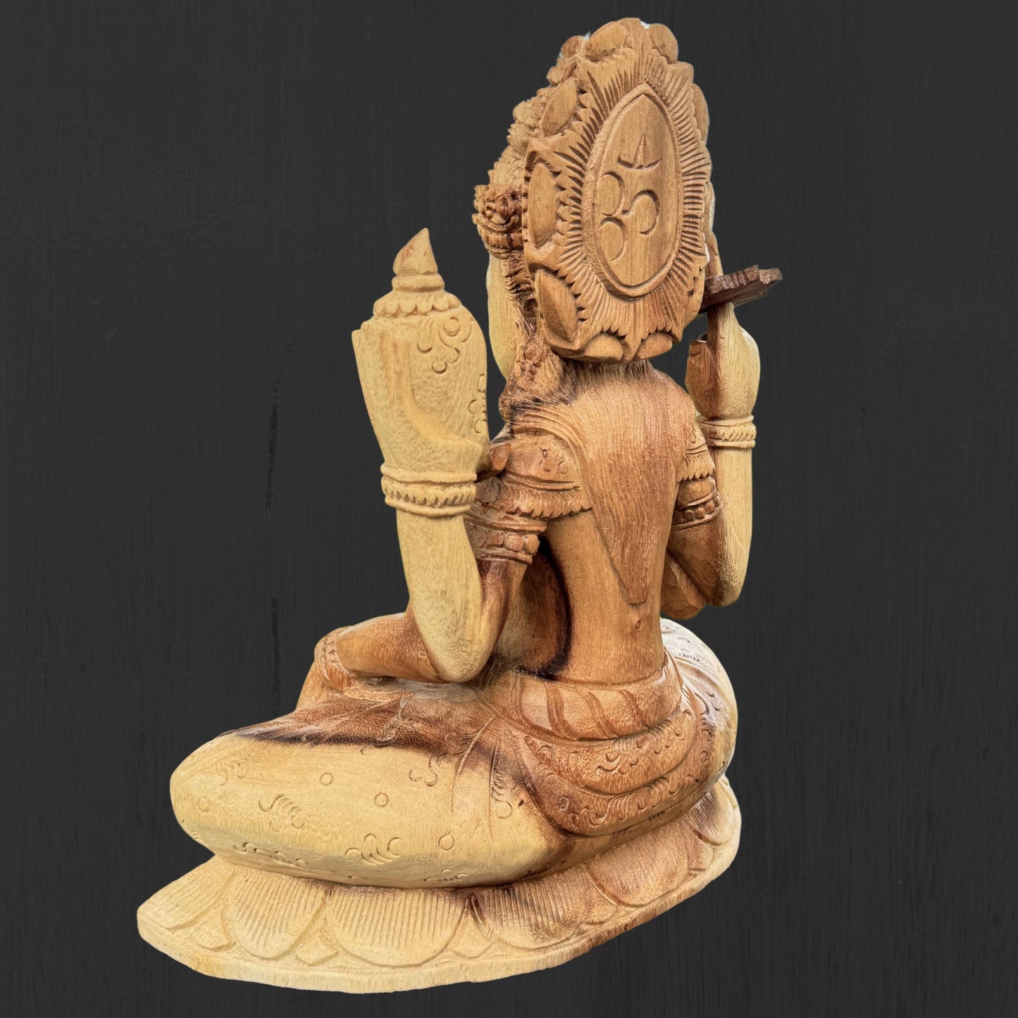 Vishnu Sculpture Preserver of Balance the universe Hand Carved Wood Wood statue Balinese Hindu Art